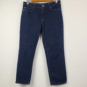 Land's End Mid Rise Crop Blue Jean Womens Sz 8